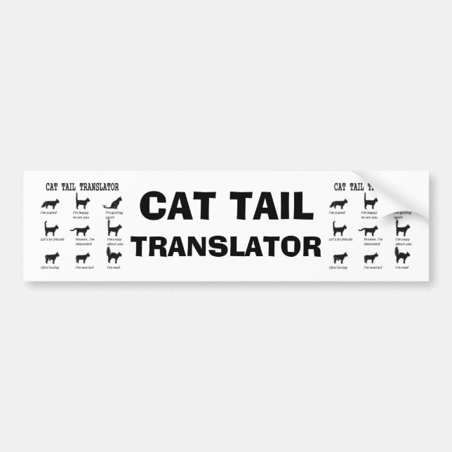 CAT-SCHWANZ-ÜBERSETZER-AUTOAUFKLEBER AUTOAUFKLEBER (Vorne)