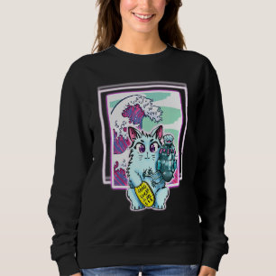 Cat Sci Fi Vapor Wave Design für alle Altersgruppe Sweatshirt