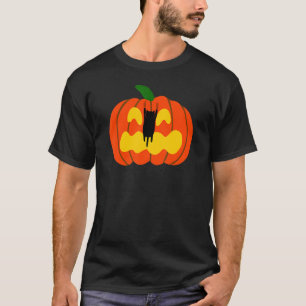 Cat Scratch Jack O' Lantern Pumpkin Halloween T-Shirt