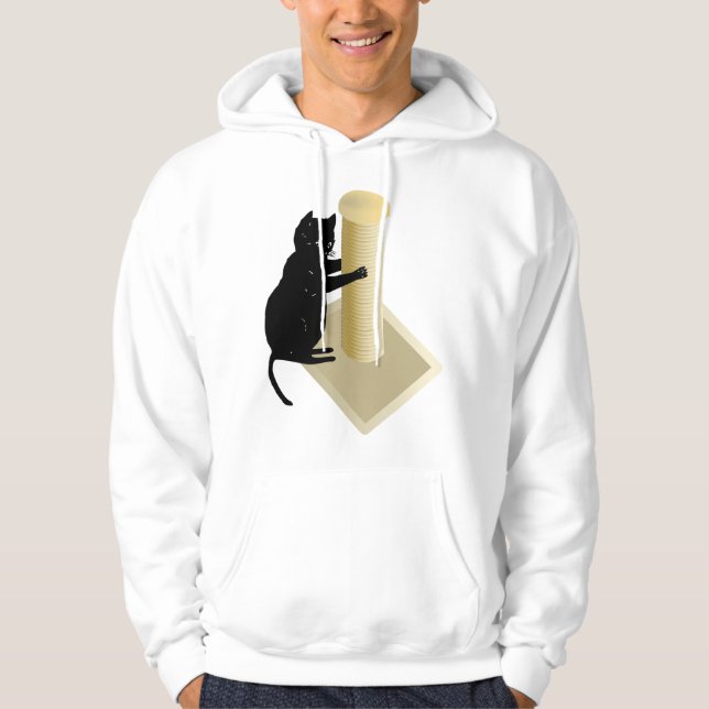 Cat Scratching Post Mens Hoodie (Vorderseite)