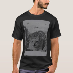Cat Selfie Meme UFO Sighting Alien Verschwörung Sc T-Shirt