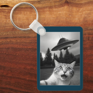 Cat Selfie UFO Schlüsselanhänger Funny Niedliche A