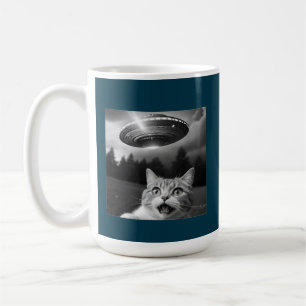 Cat Selfie UFO Tasse Funny Alien Entführung Kaffee