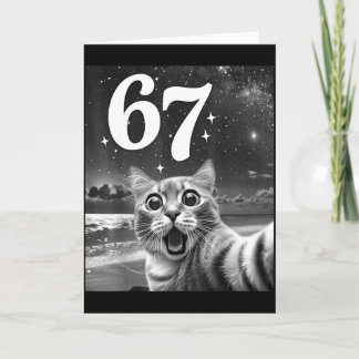 Cat Selfie With 67 Meme Funny Cats Graphic For Men Karte