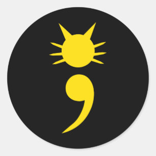Cat Semicolon May Mental Health Awareness Montag Runder Aufkleber