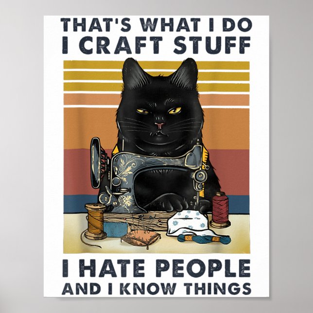Cat Sewing That S What I Do I Craft Stuff I Hate P Poster (Vorne)