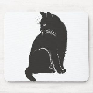 Cat Shadow Silhouette Black Animal Mousepad
