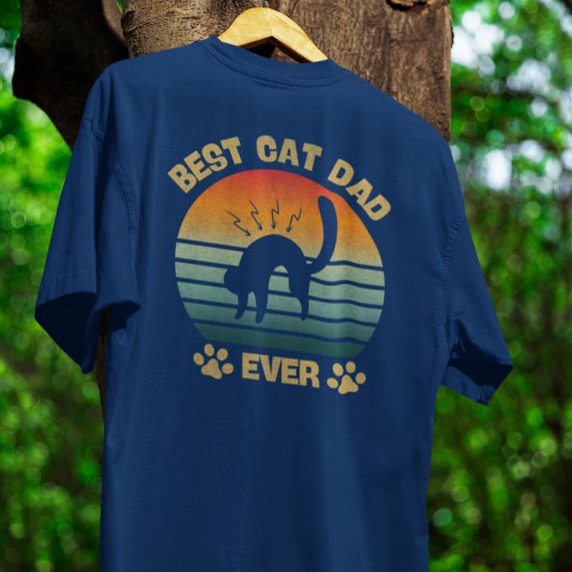 Cat-Shirt Men Best Cat Dad Ever Funny T-Shirt (Von Creator hochgeladen)