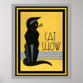 Cat Show- Art Deco- 16 x 20 Poster