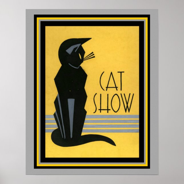 Cat Show- Art Déco- 16 x 20 Poster (Devant)