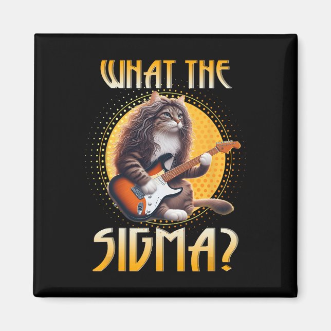 Cat Sigma Shirt Funny Sigma Brainrot Meme Rizz Sig Magnet (Vorne)