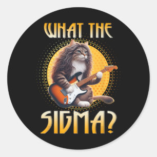 Cat Sigma Shirt Funny Sigma Brainrot Meme Rizz Sig Runder Aufkleber