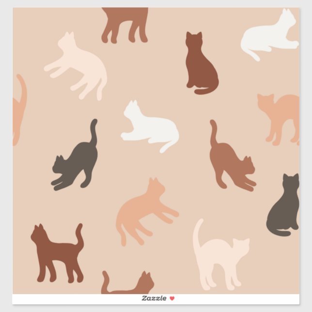 Cat-Silhouette Aufkleber (Blatt)