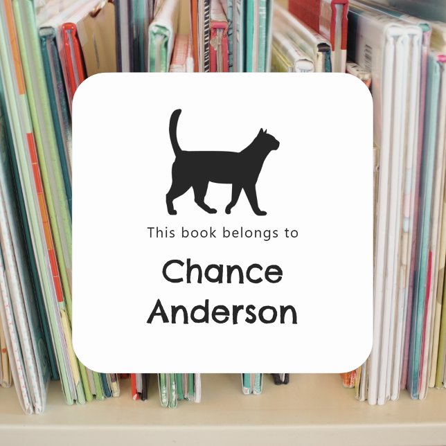 Cat Silhouette Buchzeichen Aufkleber (Von Creator hochgeladen)