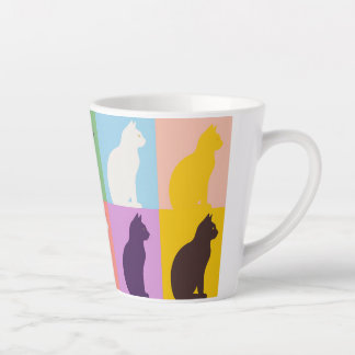 Cat silhouette colorful milchtasse