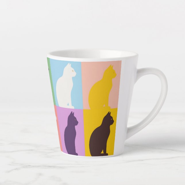 Cat silhouette colorful milchtasse (Rechts)