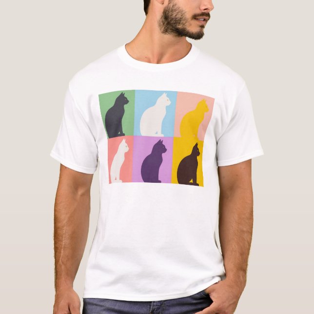 Cat silhouette colorful T-Shirt (Vorderseite)