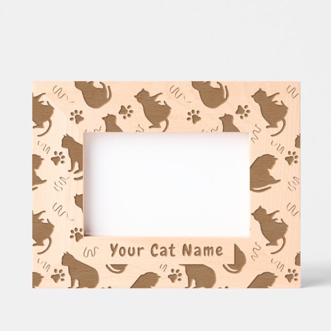 Cat Silhouette Geätzte Rahmen (Vorderseite)