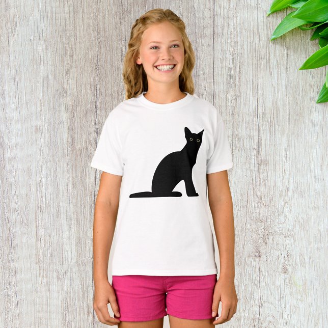 Cat Silhouette Girls T - Shirt (Von Creator hochgeladen)