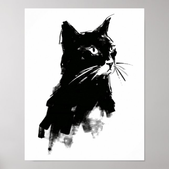 Cat Silhouette Kleine Poster (Vorne)