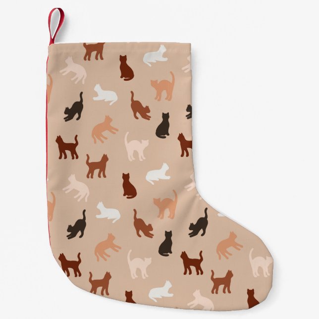 Cat-Silhouette Kleiner Weihnachtsstrumpf (Vorderseite)