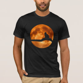 Cat Silhouette Mondlicht. Personalisieren des T -  T-Shirt