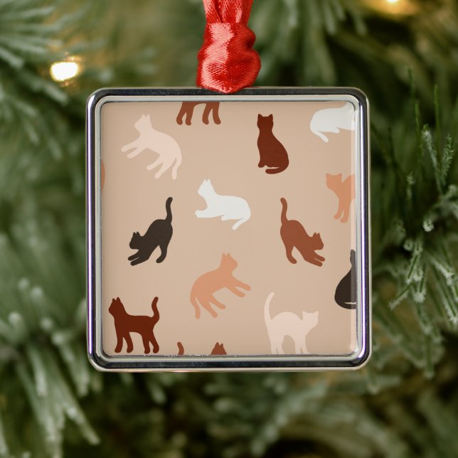 Cat-Silhouette Ornament Aus Metall (Baum)