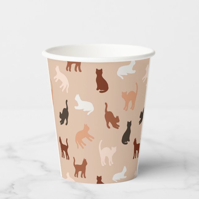 Cat-Silhouette Pappbecher (Vorderseite)