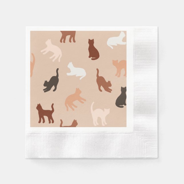 Cat-Silhouette Serviette (Vorderseite)