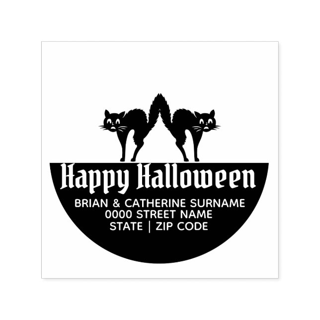 Cat Silhouette Spaß zwischen Rücksendeadresse Permastempel (Design)