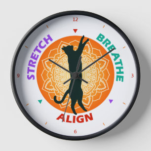 Cat Silhouette Stech Breathe Wall Clock Uhr