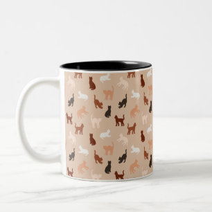 Cat-Silhouette Zweifarbige Tasse