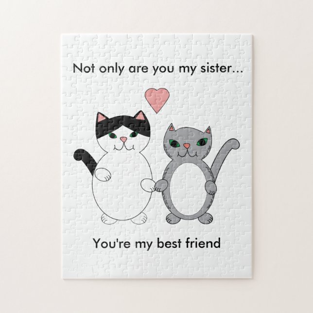 Cat Sister Best Friend Cute Kitty Love Personalize (Vertikal)
