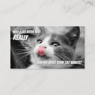 Cat Sitters lustige Cat Care Haustier Pflegedienst Visitenkarte