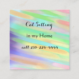 Cat Sitting Business Card Quadratische Visitenkarte