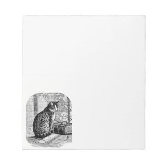 Cat Sitting by Window with Book Notizblock