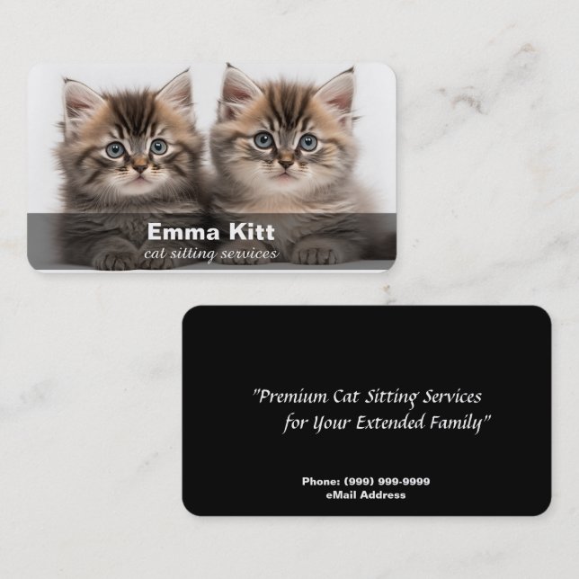 Cat Sitting / Cat Care Business Card Visitenkarte (Vorne/Hinten)
