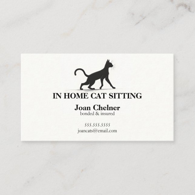 Cat Sitting Cat Services Visitenkarte (Vorderseite)