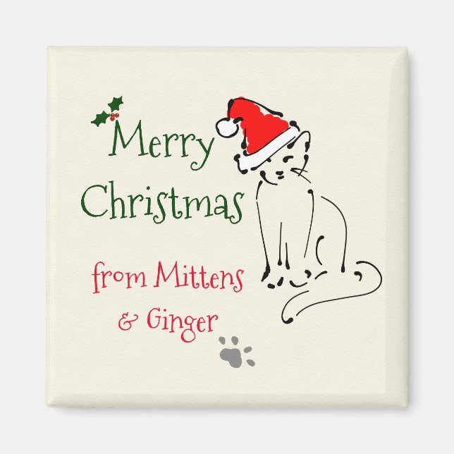 Cat Sketch Weihnachtsweih: Kitty in Weihnachtsmann Magnet (Vorne)