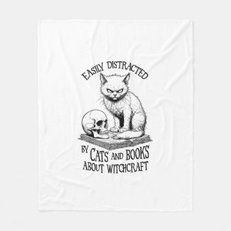 Cat Skull Halloween Leicht abgelenktes Sonnenbuch  Fleecedecke