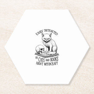 Cat Skull Halloween Leicht abgelenktes Sonnenbuch Untersetzer