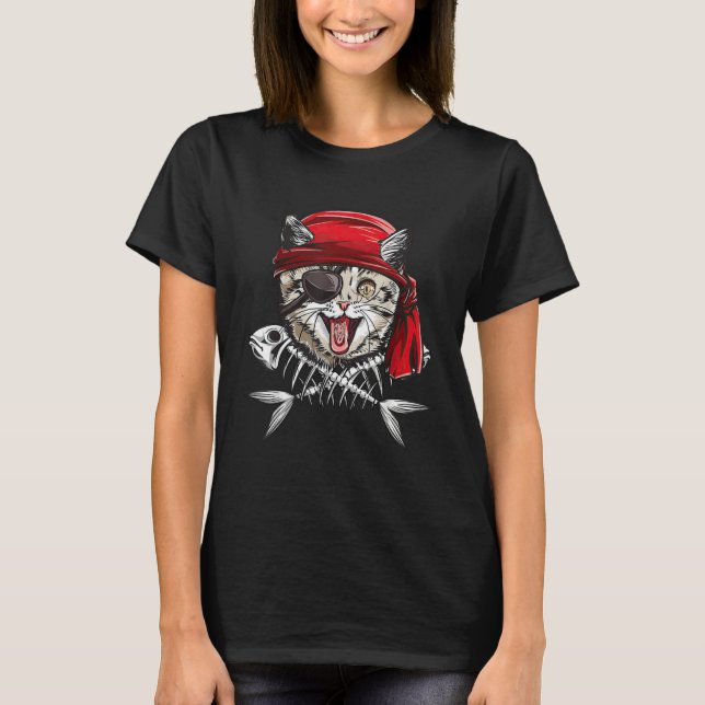 Cat Skull Kitty Skeleton Halloween Costume Skull C T-Shirt (Vorderseite)