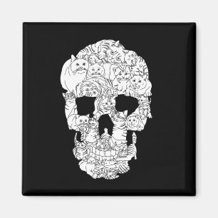 Cat Skull Kitty Skeleton Halloween Costume Tarot Magnet