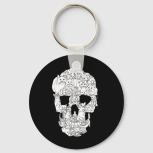 Cat Skull Kitty Skeleton Halloween Costume Tarot Schlüsselanhänger