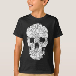 Cat Skull Kitty Skeleton Halloween Goth Punk Emo G T-Shirt