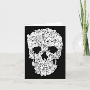Cat Skull - Kitty Skeleton Halloween Kostüm Idee Karte