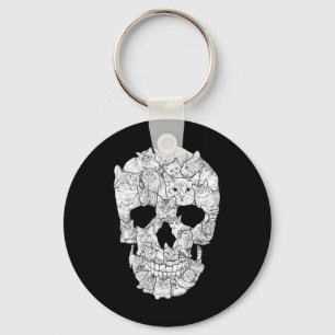 Cat Skull - Kitty Skeleton Halloween Kostüm Idee Schlüsselanhänger