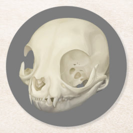 Cat Skull Runder Pappuntersetzer