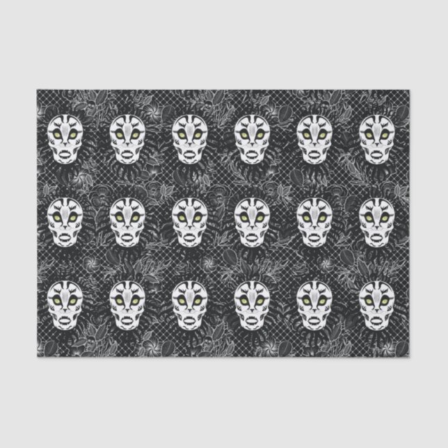 Cat Skull Theme Designed Tissue Paper Seidenpapier (Vorderseite)