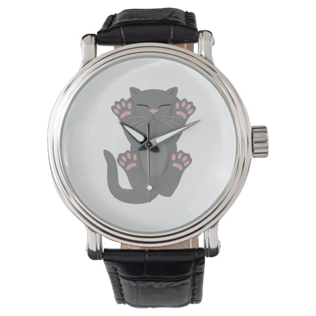 Cat Sleeping Armbanduhr (Vorderseite)